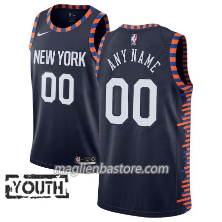 Maglia NBA New York Knicks Personalizzate 2018-19 Nike City Edition Navy Swingman - Bambino